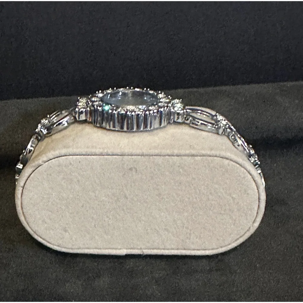 Marco Max Quartz Watch Women 7 Silver Black Rhinestone Analog Dressy‎
